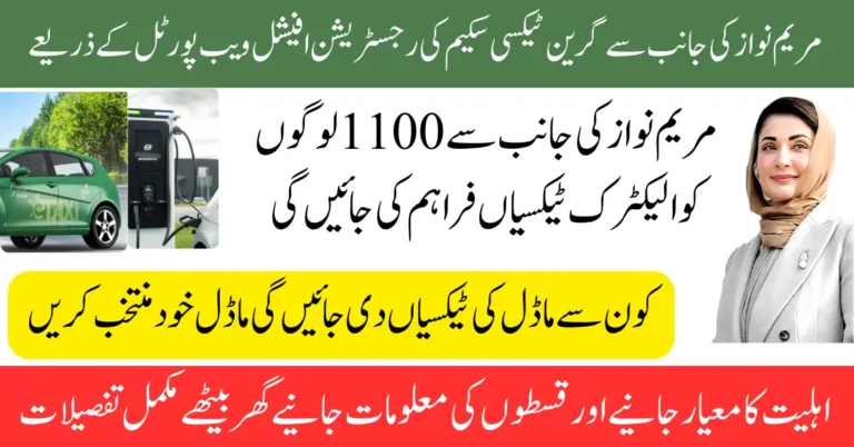 e-taxi.punjab.gov.pk - 1100 Electric Taxi In Easy Monthly Installment Plan 2025 For Youth Full Guide