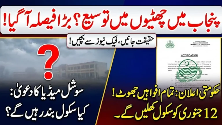 Winter Vacation In Punjab 2026 Notification Extension Is It True Or False